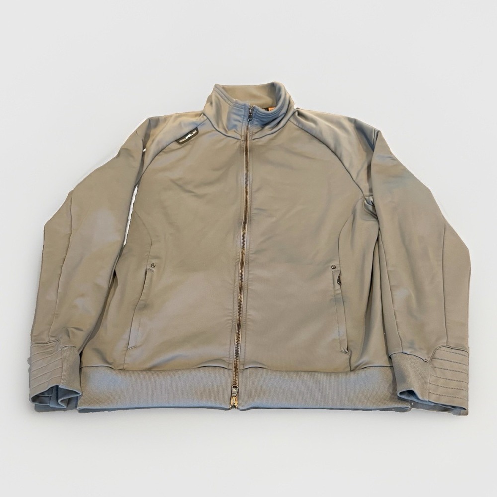 RLX Ralph Lauren Zip Up Jacket Men Large Gray Full Zip Performance Stretch Track